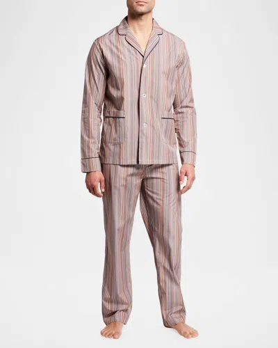 Paul Smith Men & Apos;s Multi-stripe Long-sleeve Pajama Set In White