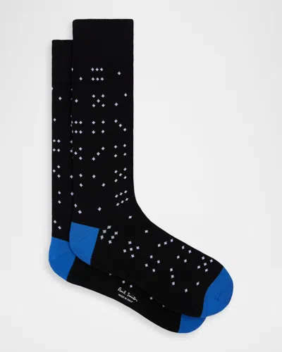 Paul Smith Men & Apos;s Polka Dot Dice Cotton Crew Socks In Black