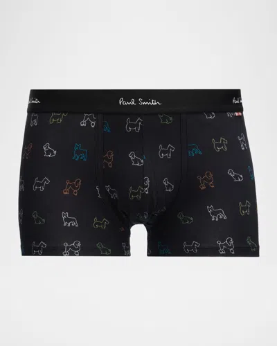 Paul Smith Men & Apos;s Sketched Dog Outline Print Boxer Briefs In Multi