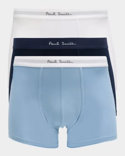 Paul Smith Men & Apos;s Solid Cotton 3-pack Boxer Briefs In Multi