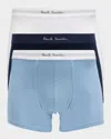 Paul Smith Men & Apos;s Solid Cotton 3-pack Boxer Briefs In Multi