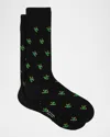 PAUL SMITH MEN'S ANIMAL-PRINT COTTON-STRETCH CREW SOCKS