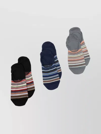 Paul Smith Men Ankle Socks Organic Cotton Blend In Blue