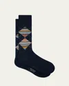 Paul Smith Navy 'signature Stripe' Argyle Socks Blue