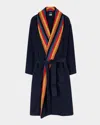 Paul Smith Striped-panel Robe In Black