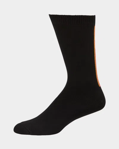 Paul Smith Men's Artist Stripe Crew Socks In Black
