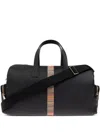 Paul Smith Black Signature Stripe Duffle Bag In Black