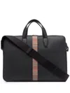 Paul Smith Leather Signature Stripe Briefcase In Black