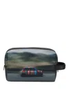 Paul Smith Printed Leather Wash Bag In Multi