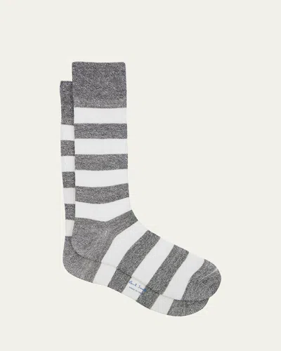 PAUL SMITH MEN'S BARRY THICK STRIPE CREW SOCKS