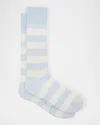 Paul Smith Men's Barry Thick Stripe Crew Socks In Turquoise