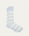 Paul Smith Men's Barry Thick Stripe Crew Socks In Turquoise