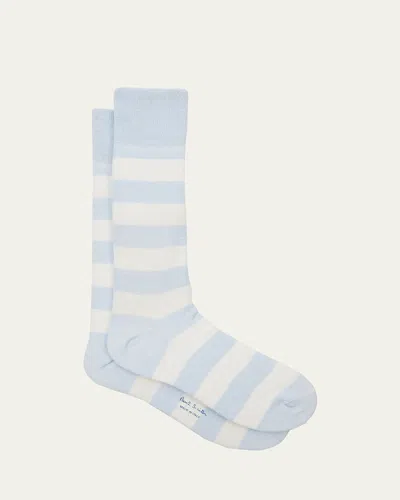 PAUL SMITH MEN'S BARRY THICK STRIPE CREW SOCKS