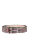 Paul Smith Striped Buckle Belt In Multi