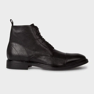 Paul Smith Black Leather Newland Boots In 79 Blacks