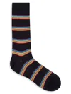 Paul Smith Navy Block 'signature Stripe' Socks Blue In Navy