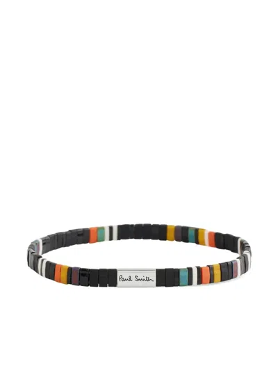 Paul Smith Men Bracelet Flat "bead" In Black