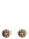 Paul Smith Button Stripe Cufflinks In Multicolour