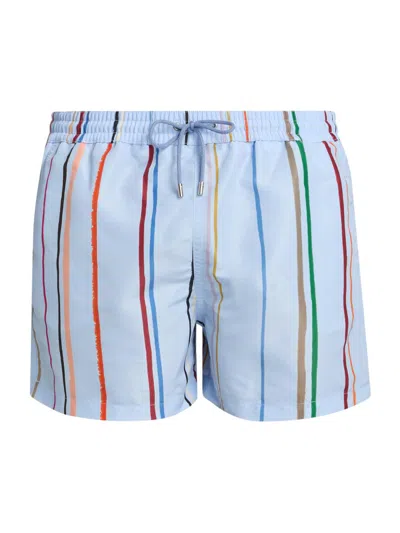 Paul Smith Men's Cairo Stripe Swim Shorts In Blue