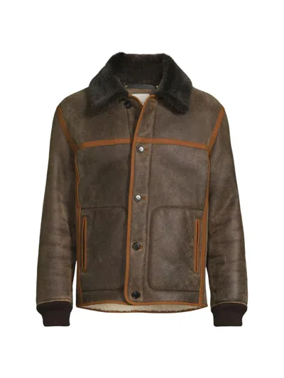 Paul Smith Men's Casual Fit Shearling Jacket In Brown