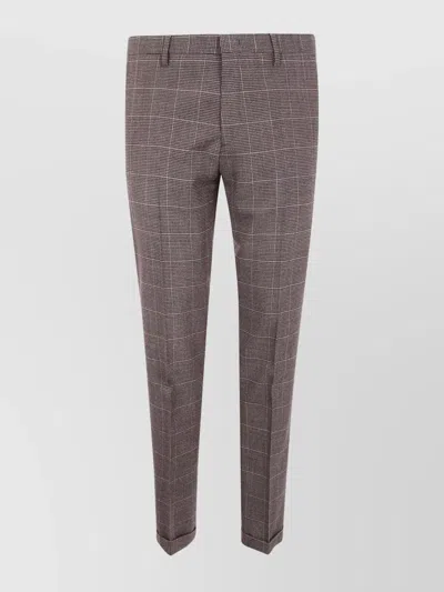PAUL SMITH MEN'S CHECKERED TROUSERS FEATURING BELT LOOPS