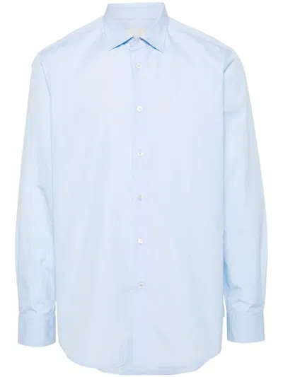 Paul Smith Tailored Fit Shirt With Refined Collar In Blue