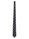 Paul Smith Striped Contrast Tie Pointed Tip In Blue