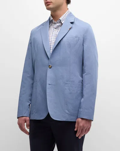 Paul Smith Men's Cotton And Linen Sport Coat In Blue