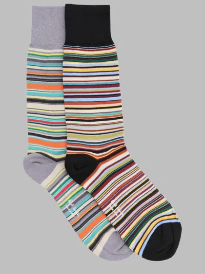 Paul Smith Men's Cotton-blend Dress Socks With Polyamide & Stretch In Multicolour
