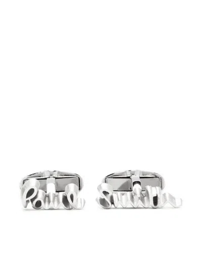 Paul Smith Men's Men Cufflink Cut Out Logo In Silver