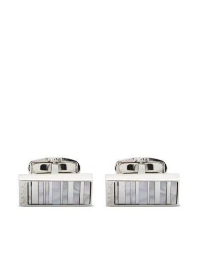Paul Smith Men Cufflink Mop Strp In White