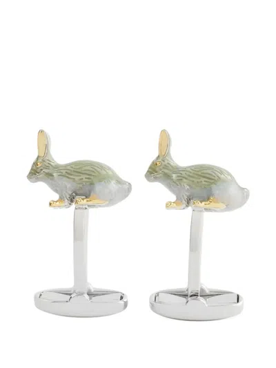 Paul Smith Men Cufflink Rabbit In White