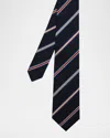 Paul Smith Striped Contrast Tie Pointed Tip In Blue