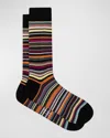 Paul Smith Men's Farley Striped Socks In Black