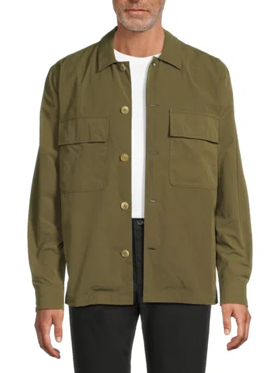 PAUL SMITH MEN'S FLAP POCKET COTTON-BLEND SHIRT