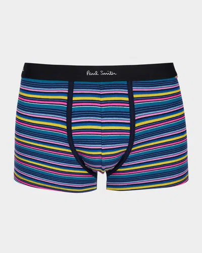 Paul Smith Men's Graham Stripe Boxer Briefs In Blue