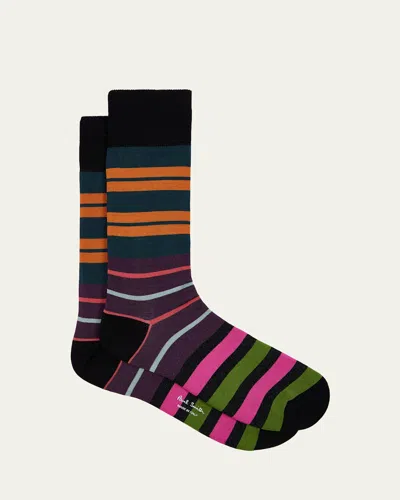 PAUL SMITH MEN'S IACOPO STRIPE CREW SOCKS