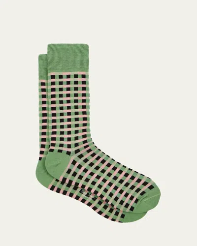 PAUL SMITH MEN'S IKKO CHECK CREW SOCKS 