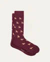 Paul Smith Men's Irwin Bulldog Crew Socks In Burgundy