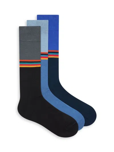 Paul Smith Men's Jared 3-pack Striped Crew Socks
