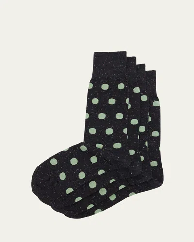 Paul Smith Men's Jarvis Polka Dot Crew Socks In Black