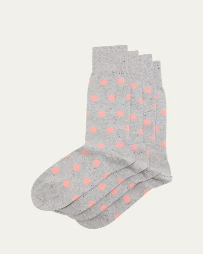 Paul Smith Men's Jarvis Polka Dot Crew Socks In Gray