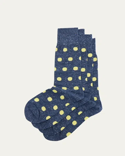 Paul Smith Men's Jarvis Polka Dot Crew Socks In Navy