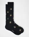 Paul Smith Men's Jonas Signature Stripe Block Crew Socks In Black