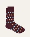 Paul Smith Men's Joris Dots Crew Socks In Brown