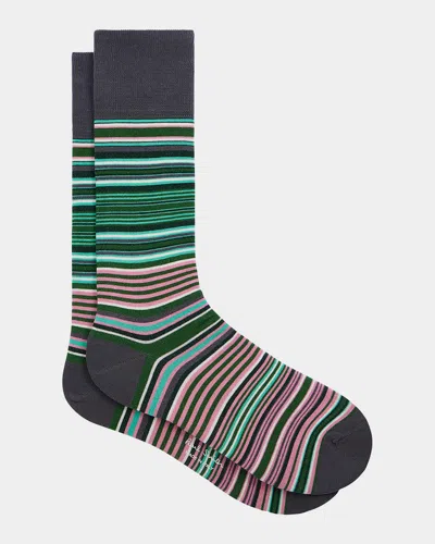 PAUL SMITH MEN'S KAHN FASHION SIGNATURE STRIPE CREW SOCKS