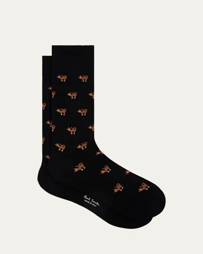 Paul Smith Men's Karim Cat Crew Socks