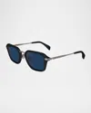 Paul Smith Men's Kean Acetate And Metal Rectangle Sunglasses In Black