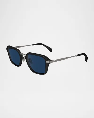 PAUL SMITH MEN'S KEAN ACETATE AND METAL RECTANGLE SUNGLASSES