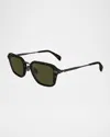 Paul Smith Men's Kean Acetate And Metal Rectangle Sunglasses In Dark Havana